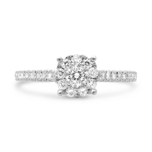 Diamond Cluster Engagement Ring in White, Yellow or Rose Gold - Talisman Collection Fine Jewelers