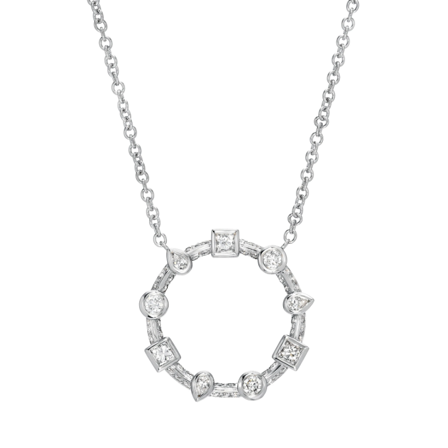 Diamond Contour Multi Bezel Necklace by Meredith Young - Talisman Collection Fine Jewelers