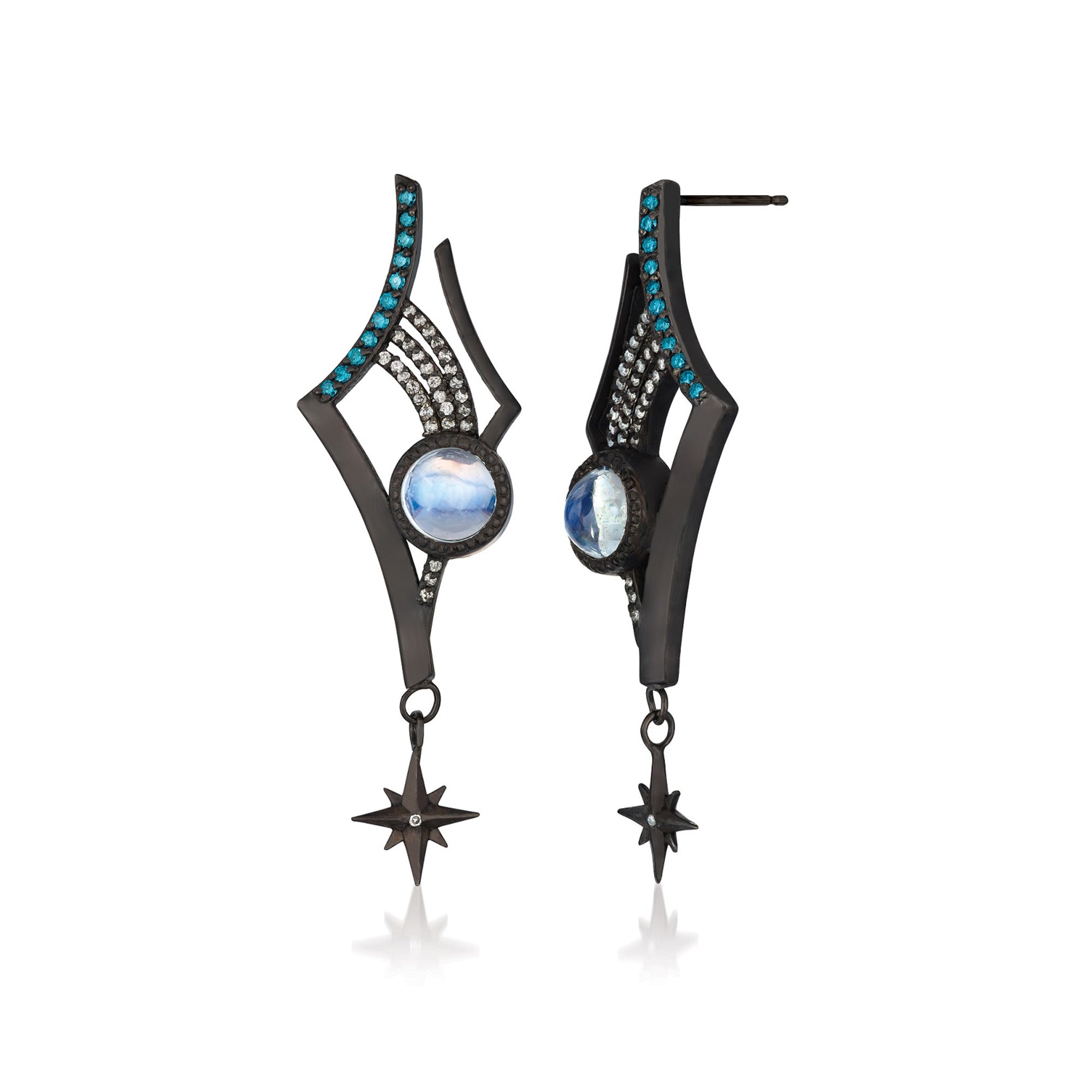 Blackened Antares Opal Earrings by Martha Seely - Talisman Collection Fine Jewelers