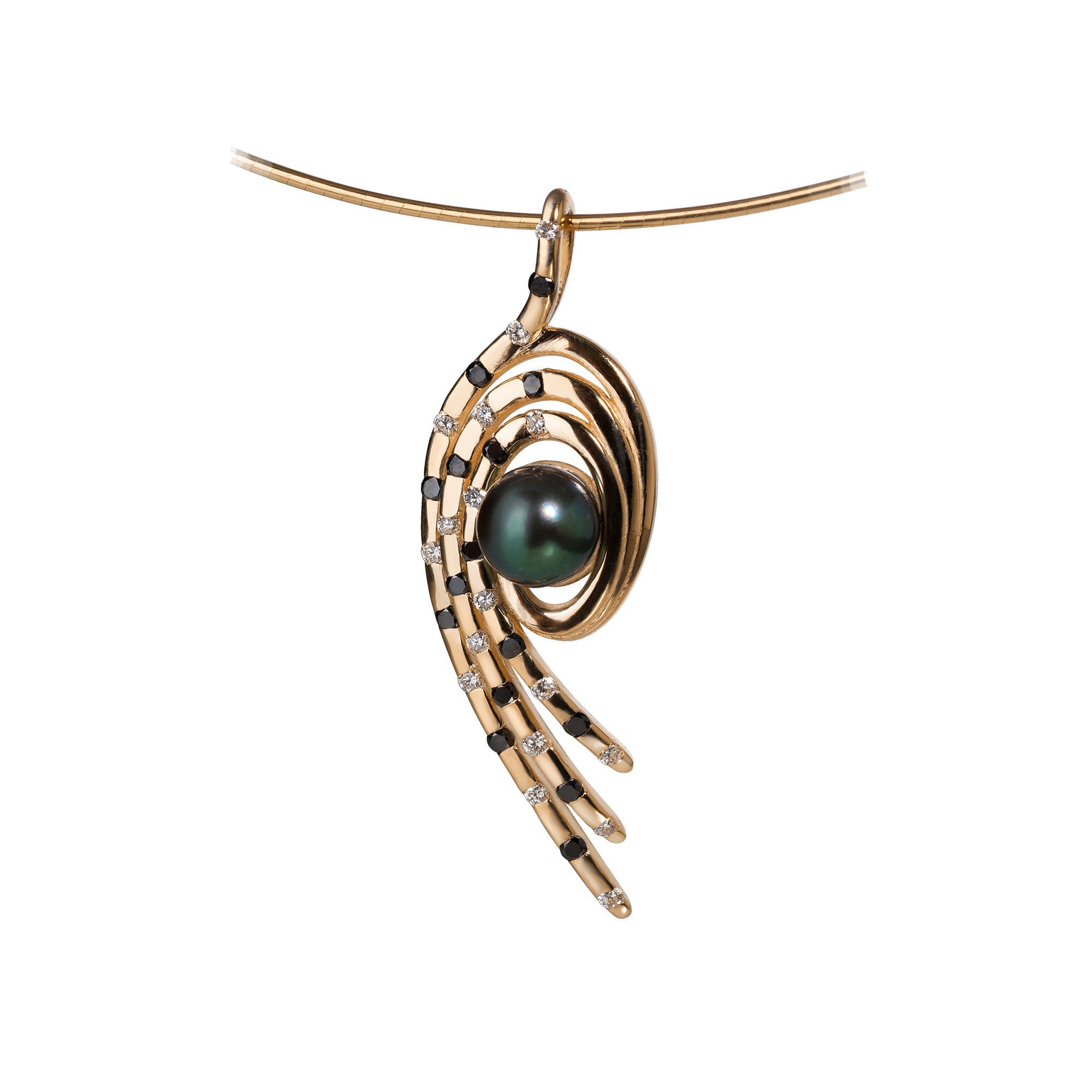 Open Spiral Pearl Nebula Necklace by Martha Seely - Talisman Collection Fine Jewelers