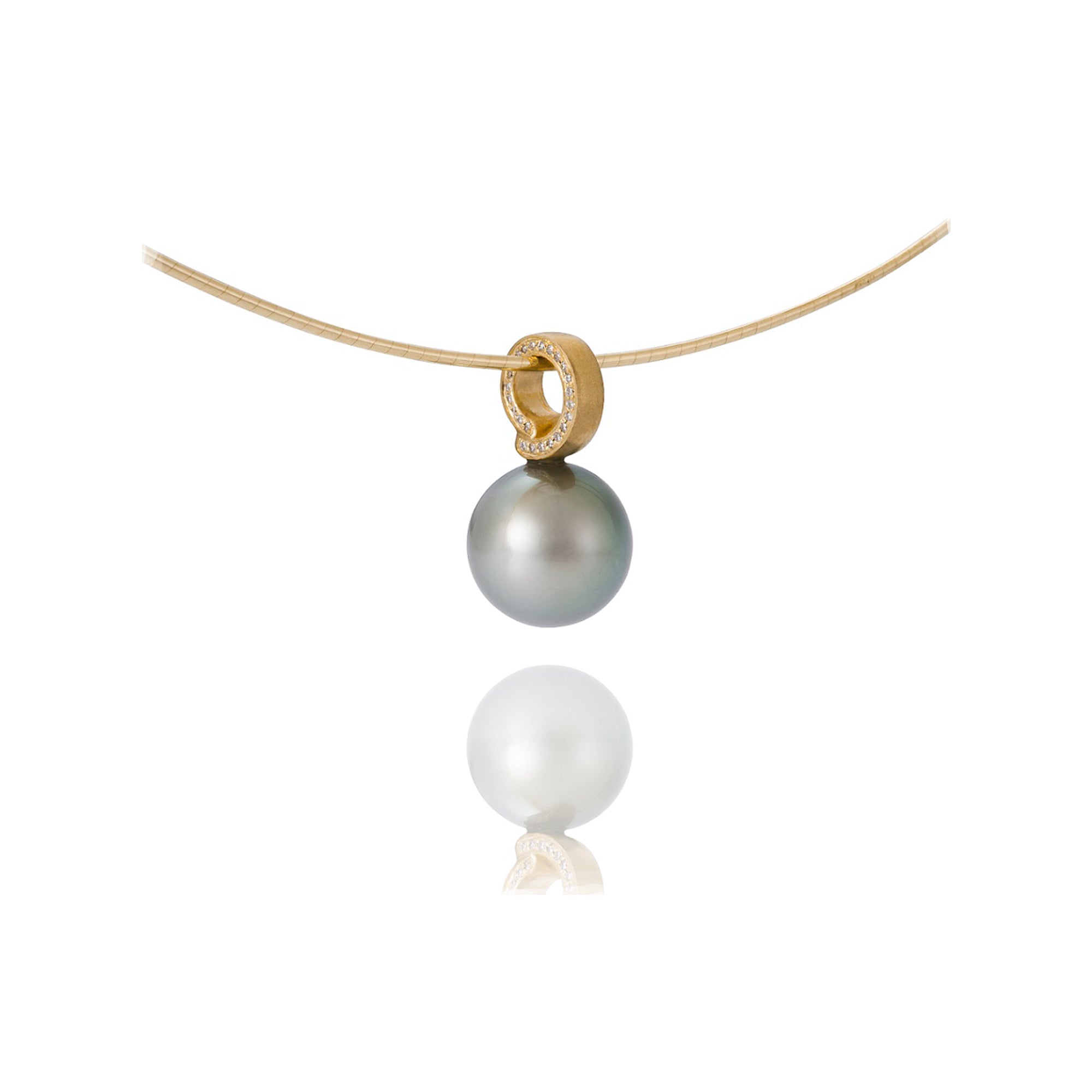 Tahitian Pearl and Side Diamond Pendant by Martha Seely - Talisman Collection Fine Jewelers