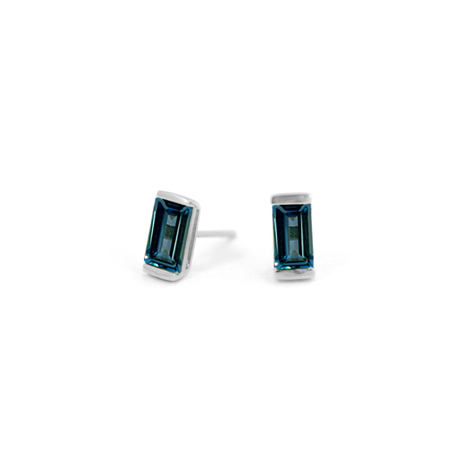 Swiss Blue Topaz Bonbon Stud Earrings