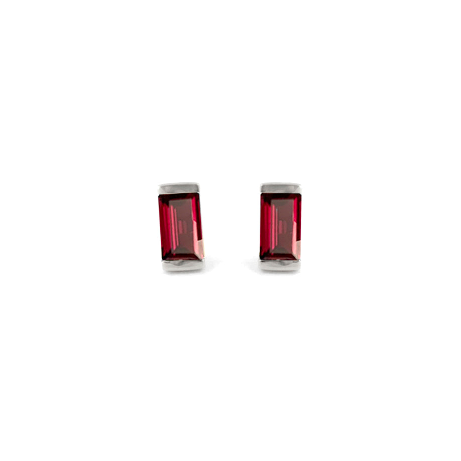 Rhodolite Garnet Bonbon Stud Earrings