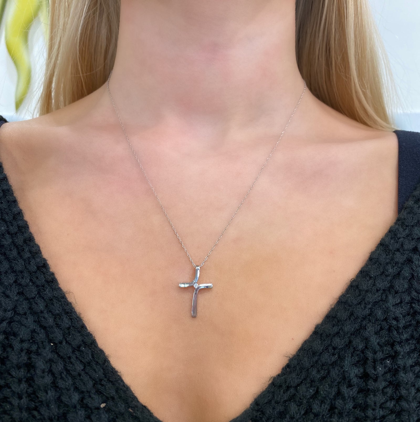 Single Diamond Cross Necklace - Talisman Collection Fine Jewelers