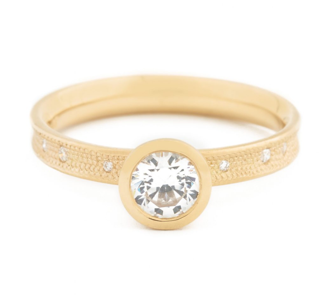 Stardust Bezel Engagement Ring by Anne Sportun - Talisman Collection Fine Jewelers