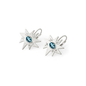 Swiss Blue Topaz Stellina Earrings in Sterling Silver