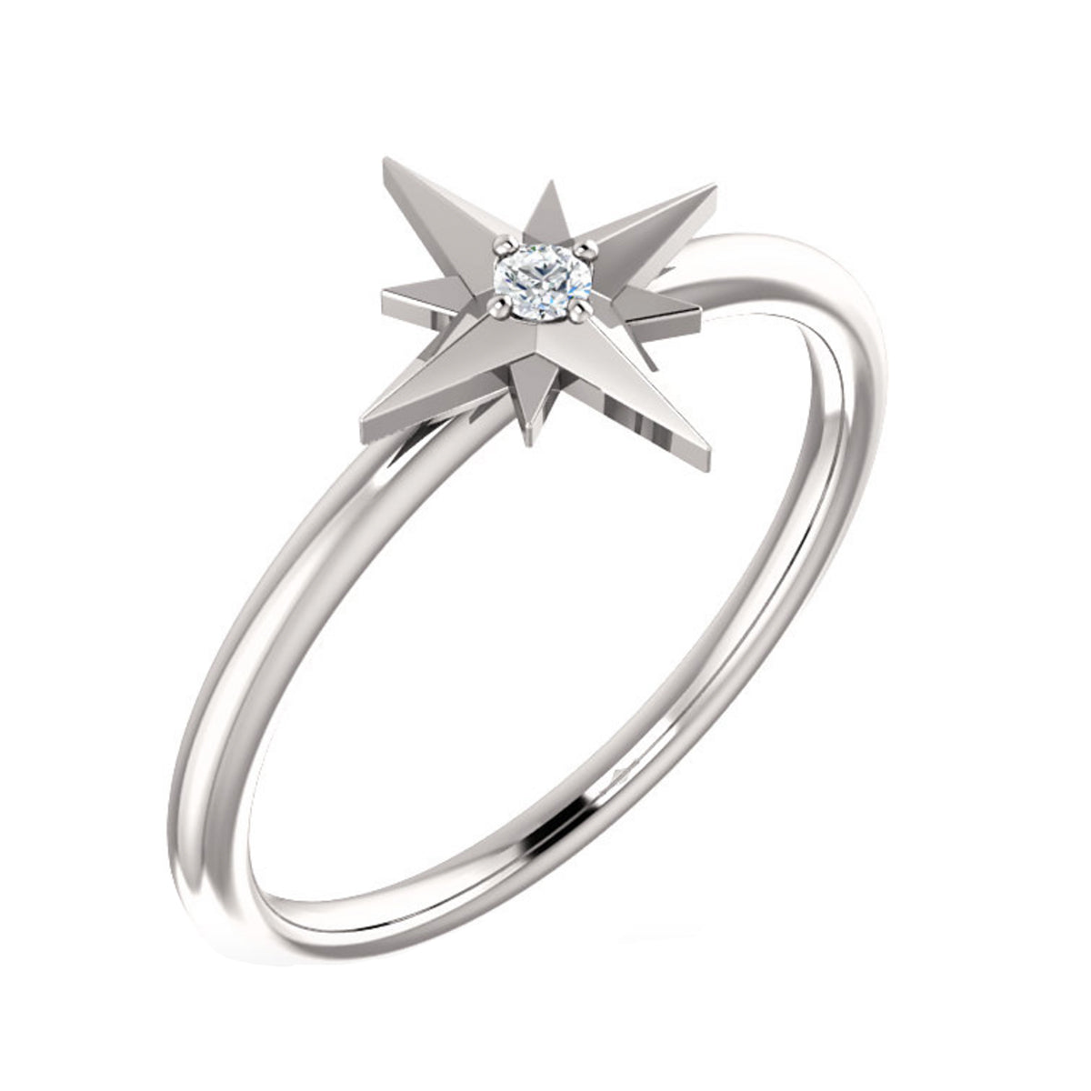 Diamond Starburst Ring in Gold, Platinum or Sterling Silver - Talisman Collection Fine Jewelers