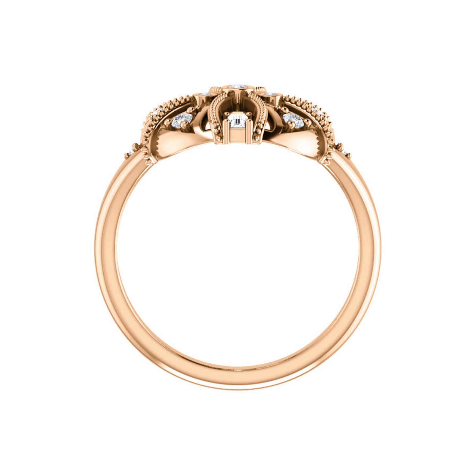 Diamond Vintage-Inspired Ring in White, Yellow or Rose Gold - Talisman Collection Fine Jewelers