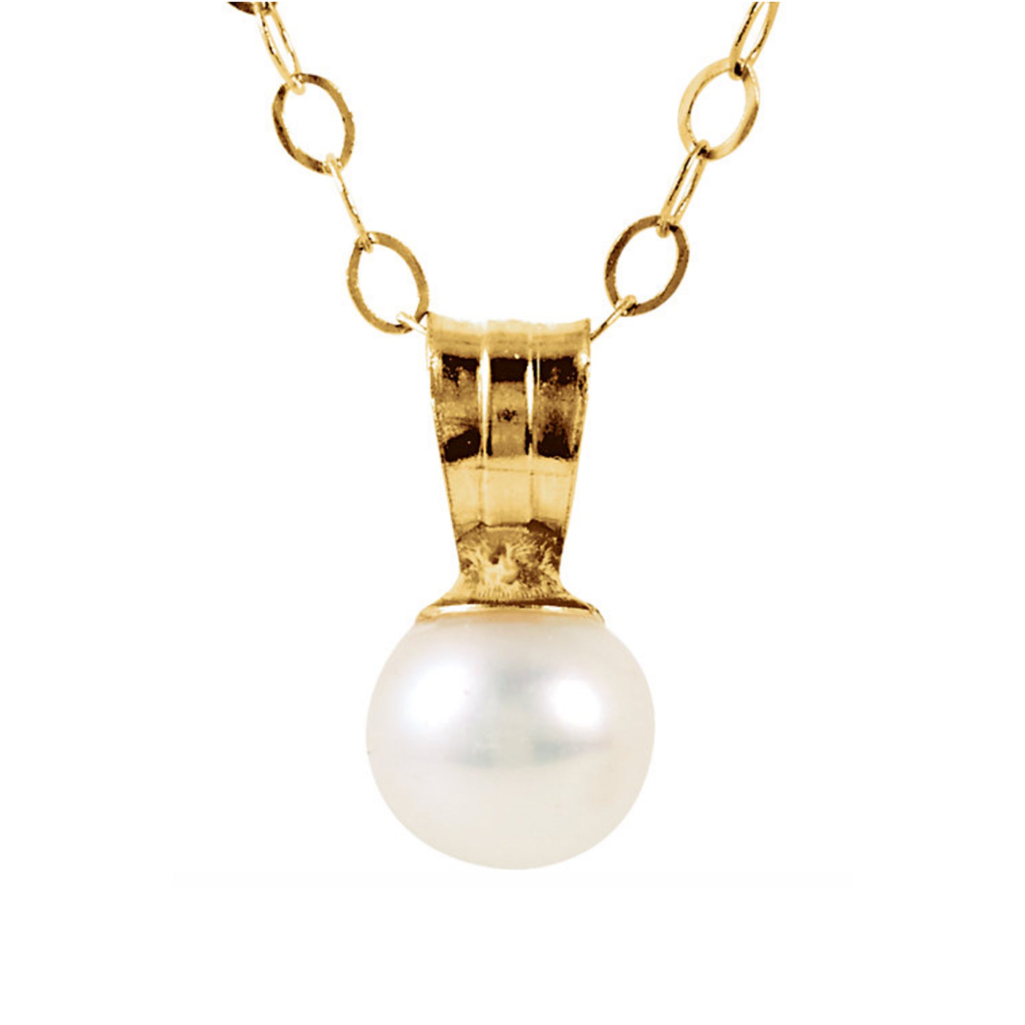 Pearl Drop Necklace in White, Yellow or Rose Gold - Talisman Collection Fine Jewelers