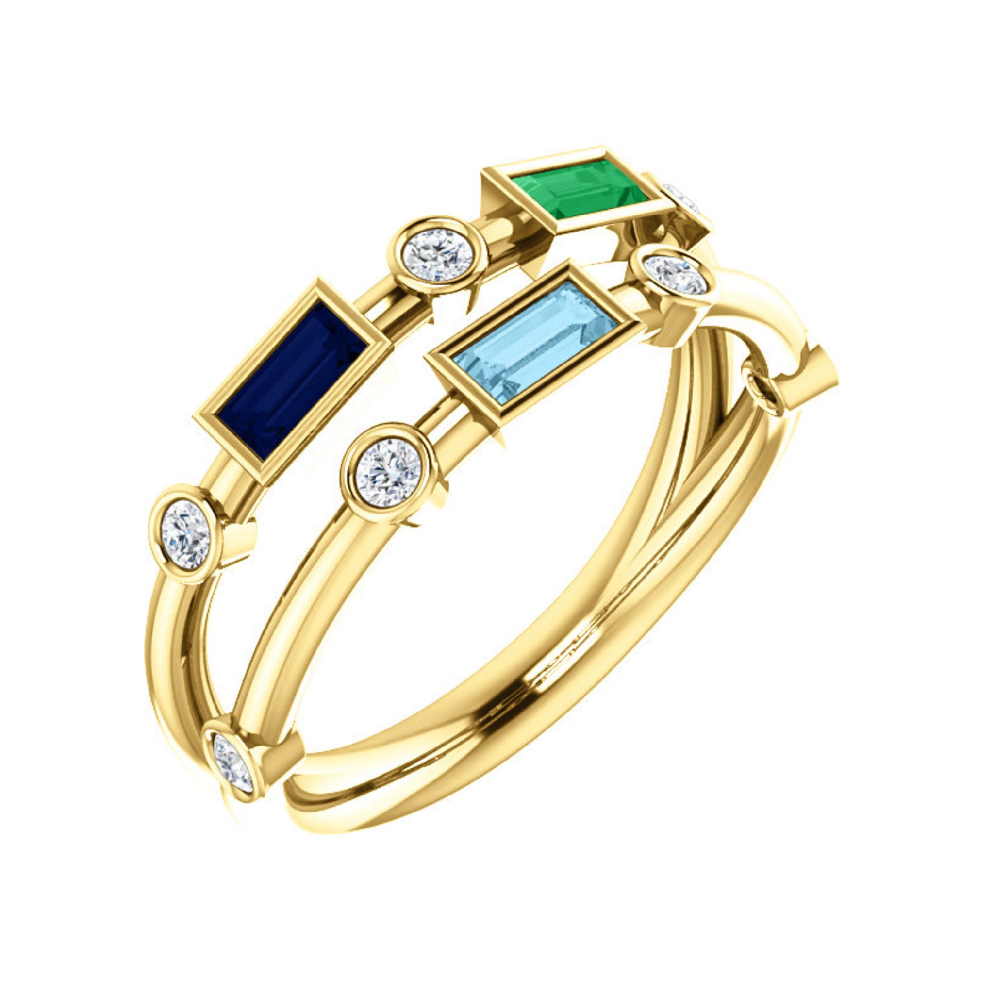 Gemstone discount baguette ring