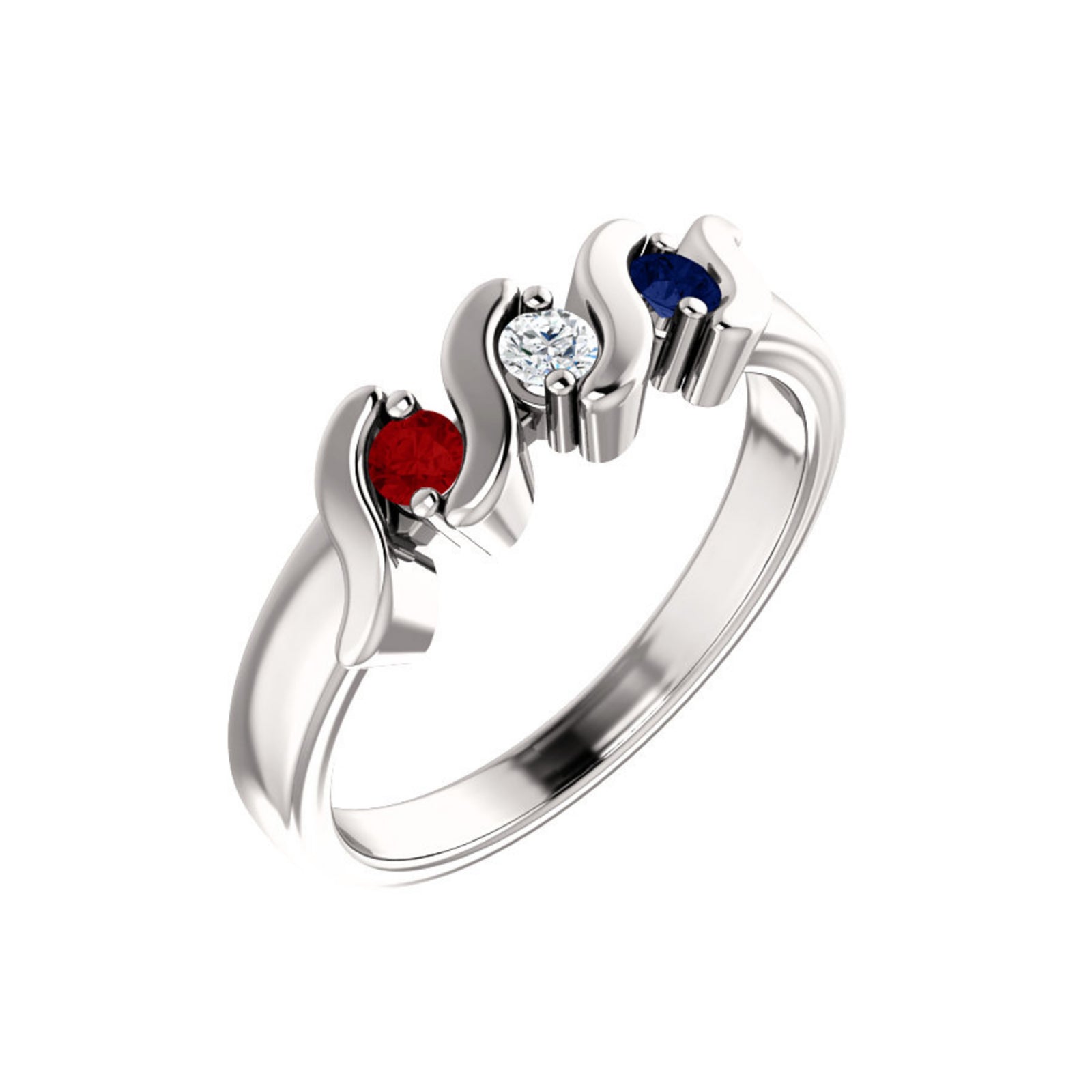 Custom 14k Gold 3-Stone Family Ring - Talisman Collection Fine Jewelers