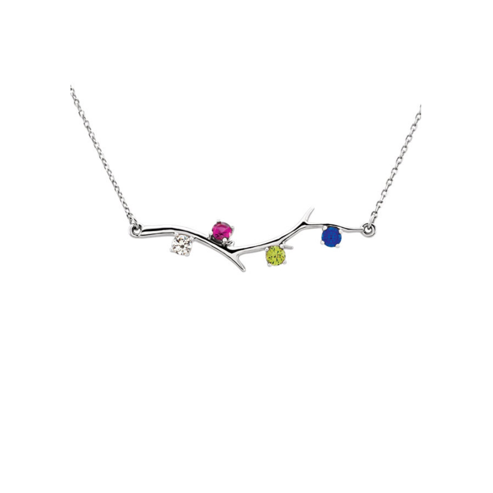 Custom 14k Gold 4-Stone Family Branch Necklace - Talisman Collection Fine Jewelers