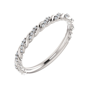 Pave Twisted Diamond Stack Band in White, Yellow or Rose Gold - Talisman Collection Fine Jewelers
