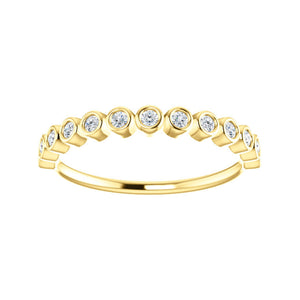 Bezel-Set Diamond Stack Band in White, Yellow or Rose Gold - Talisman Collection Fine Jewelers