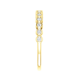 Bezel-Set Diamond Stack Band in White, Yellow or Rose Gold - Talisman Collection Fine Jewelers