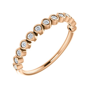 Bezel-Set Diamond Stack Band in White, Yellow or Rose Gold - Talisman Collection Fine Jewelers