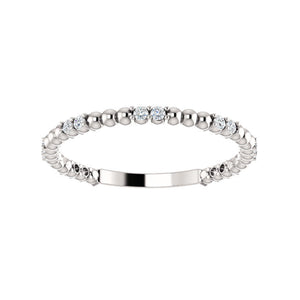 Alternating Diamond Bead Stack Band in White, Yellow or Rose Gold - Talisman Collection Fine Jewelers