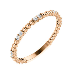 Alternating Diamond Bead Stack Band in White, Yellow or Rose Gold - Talisman Collection Fine Jewelers