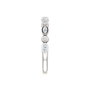 Marquise and Round 0.25 Carat Diamond Stack Band in White, Yellow or Rose Gold - Talisman Collection Fine Jewelers