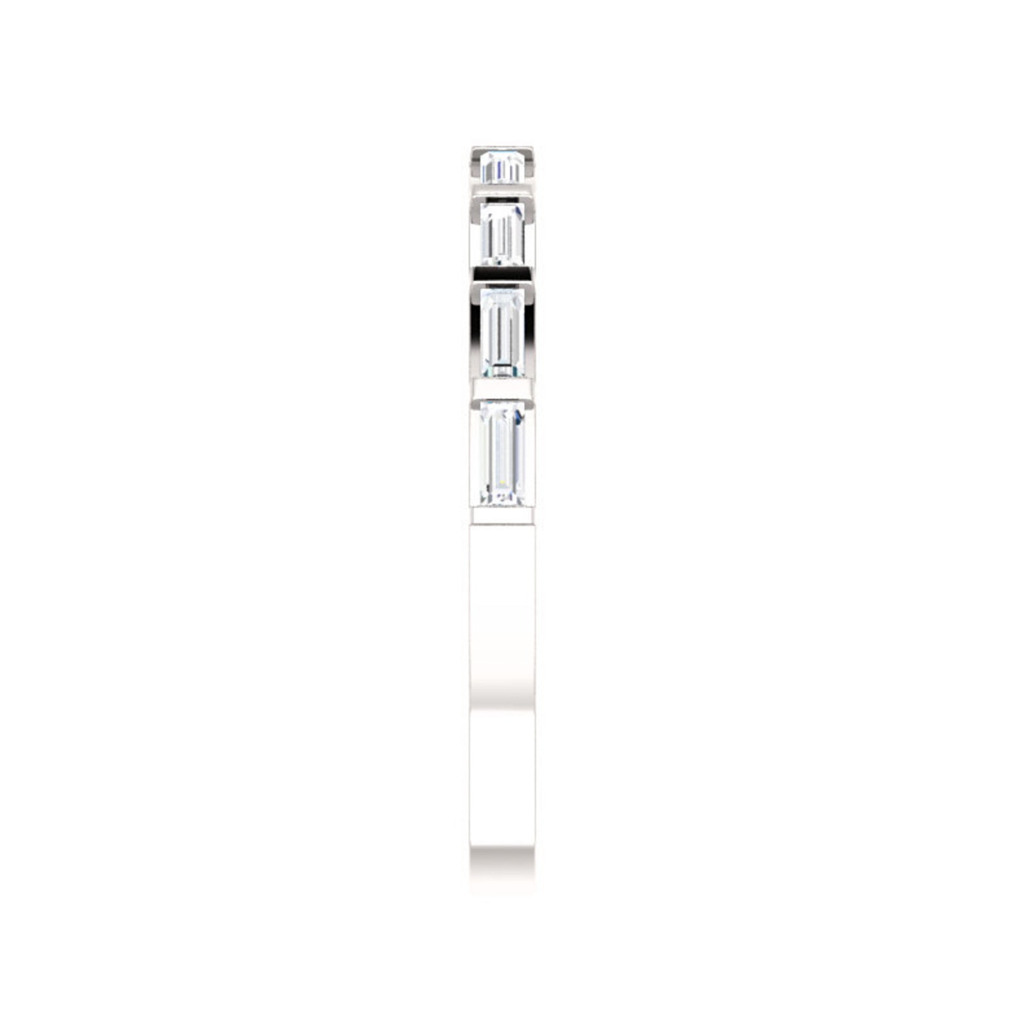 Straight Baguette Diamond Stack Band in White, Yellow or Rose Gold - Talisman Collection Fine Jewelers