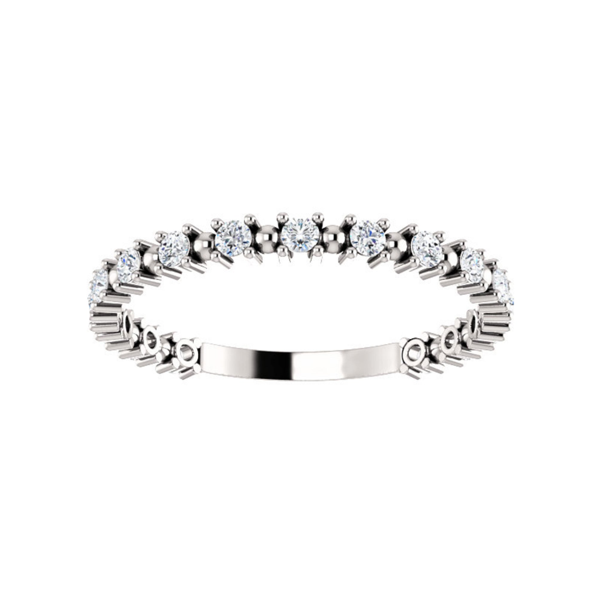 Diamond Beaded Stack Band in White, Yellow or Rose Gold - Talisman Collection Fine Jewelers