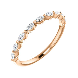 Marquise Diamond Stack Band in White, Yellow or Rose Gold - Talisman Collection Fine Jewelers