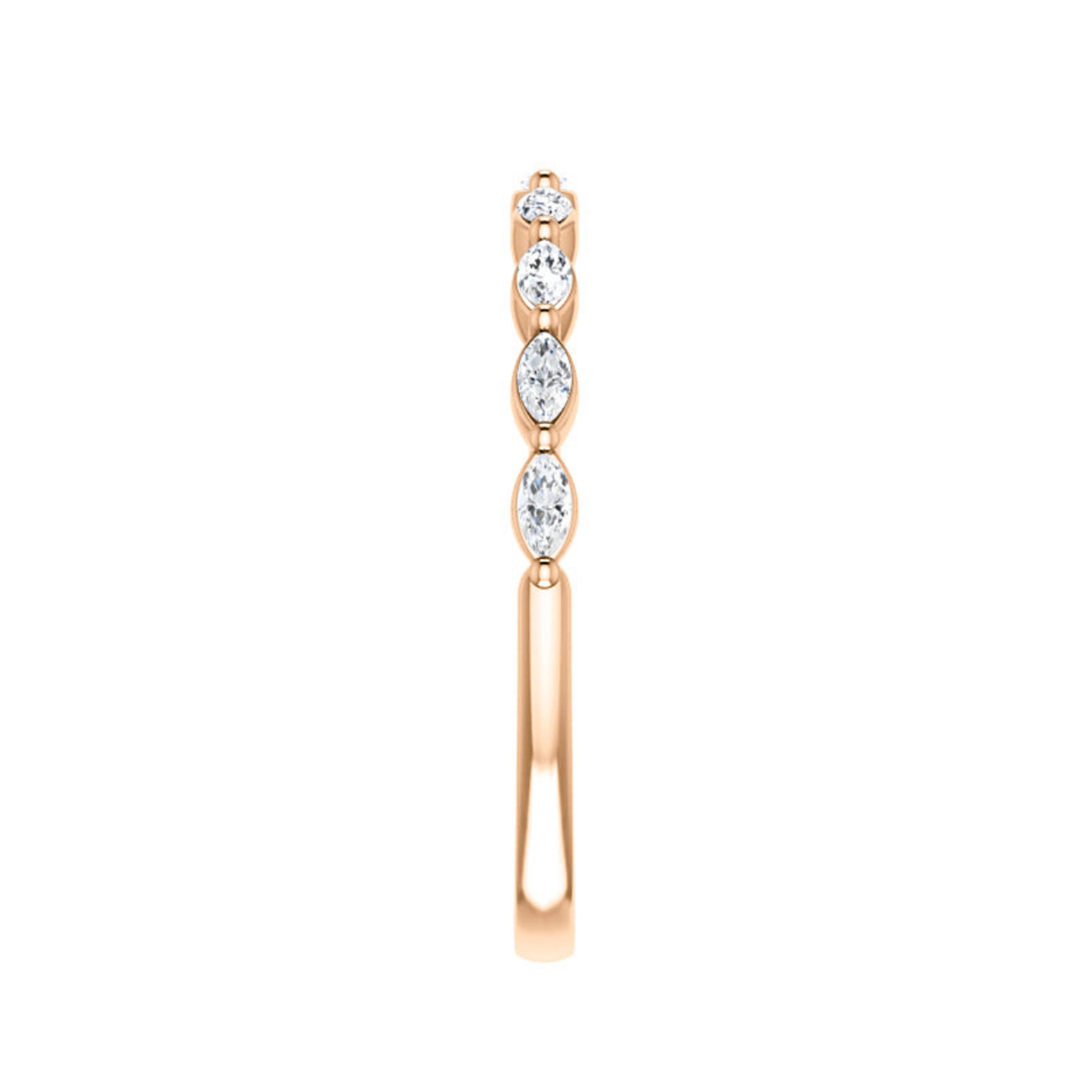 Marquise Diamond Stack Band in White, Yellow or Rose Gold - Talisman Collection Fine Jewelers