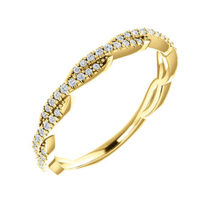 Diamond Twist Anniversary Band in White, Yellow or Rose Gold - Talisman Collection Fine Jewelers