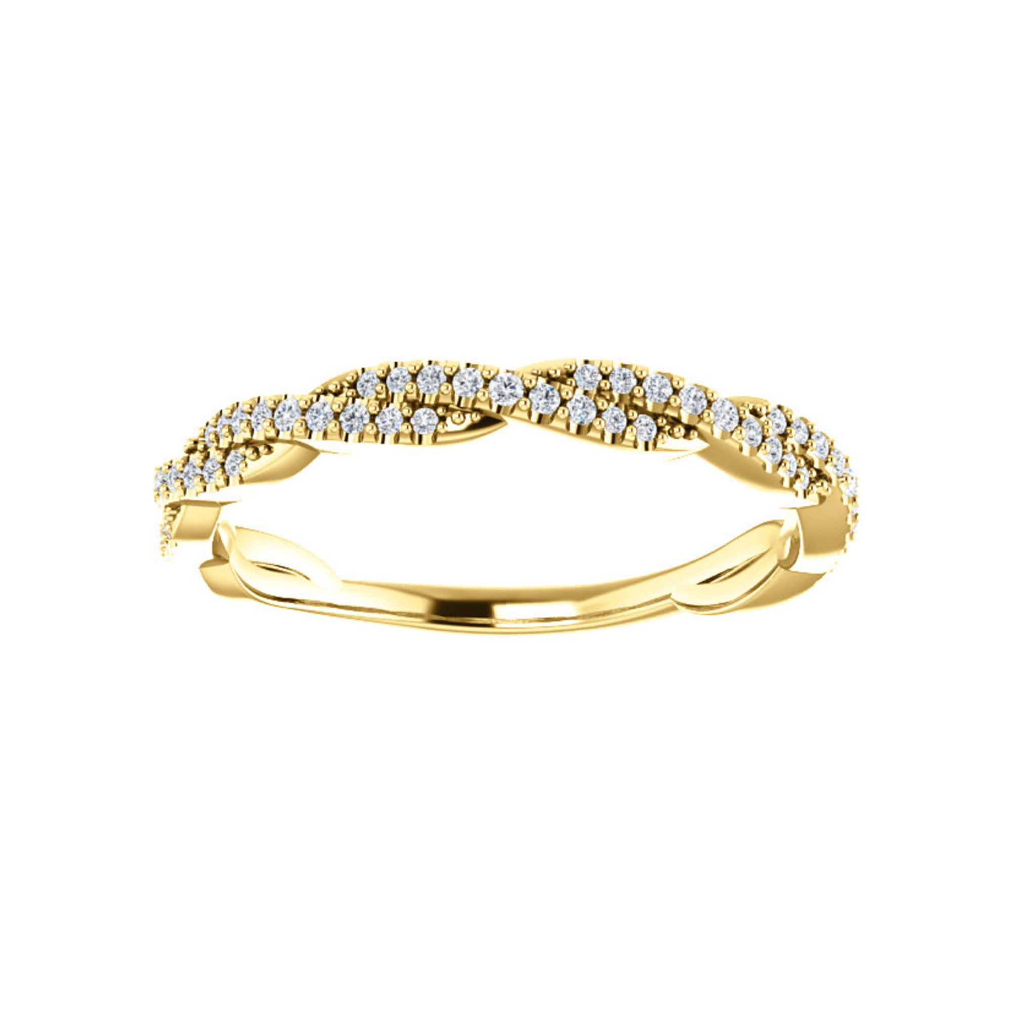 Diamond Twist Anniversary Band in White, Yellow or Rose Gold - Talisman Collection Fine Jewelers