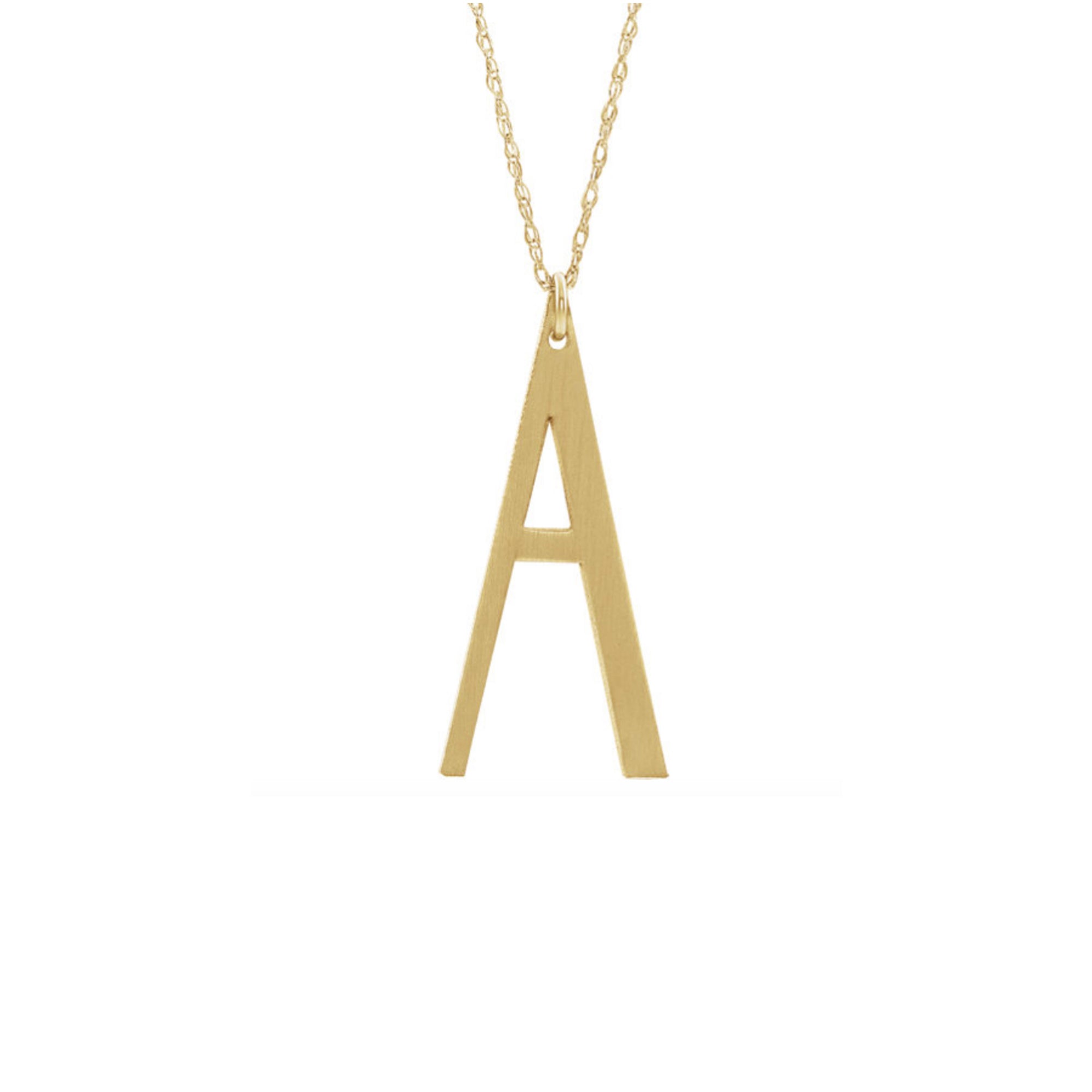 Large Initial Necklace in White, Yellow or Rose Gold - Talisman Collection Fine Jewelers