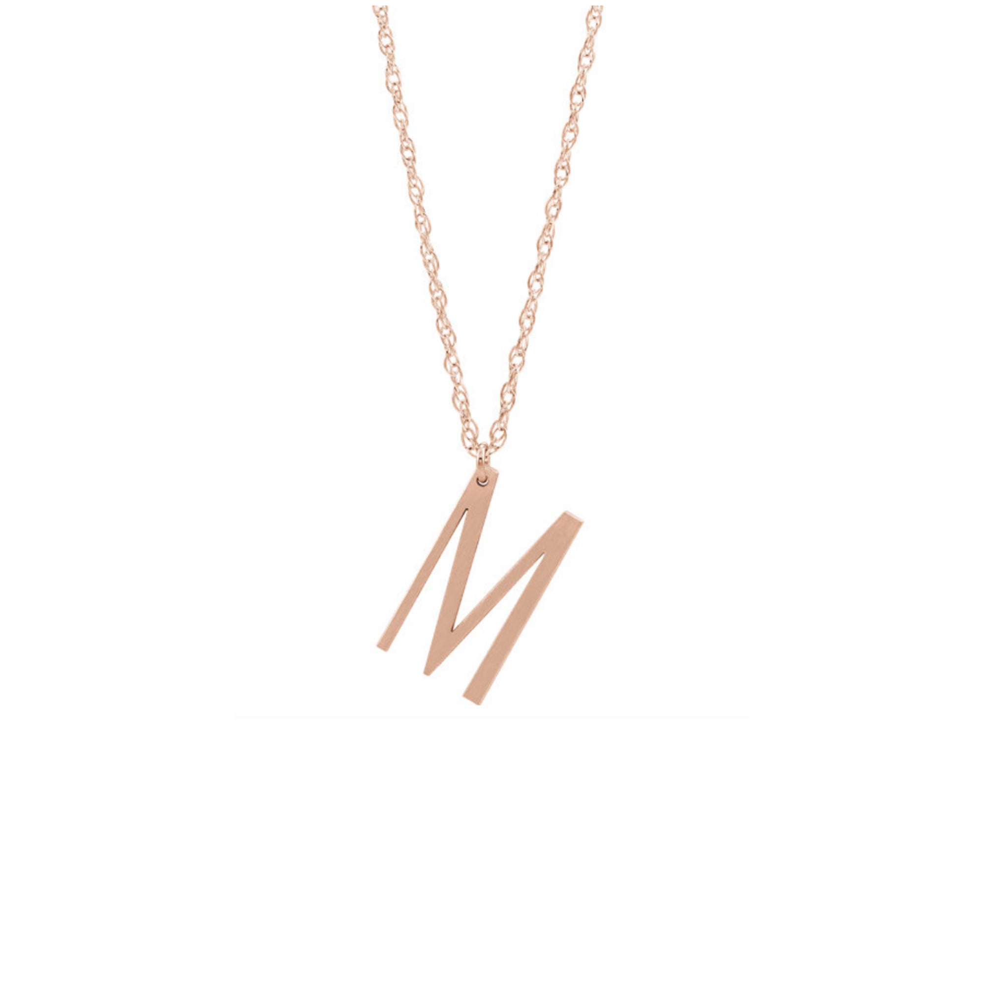 Large Initial Necklace in White, Yellow or Rose Gold - Talisman Collection Fine Jewelers