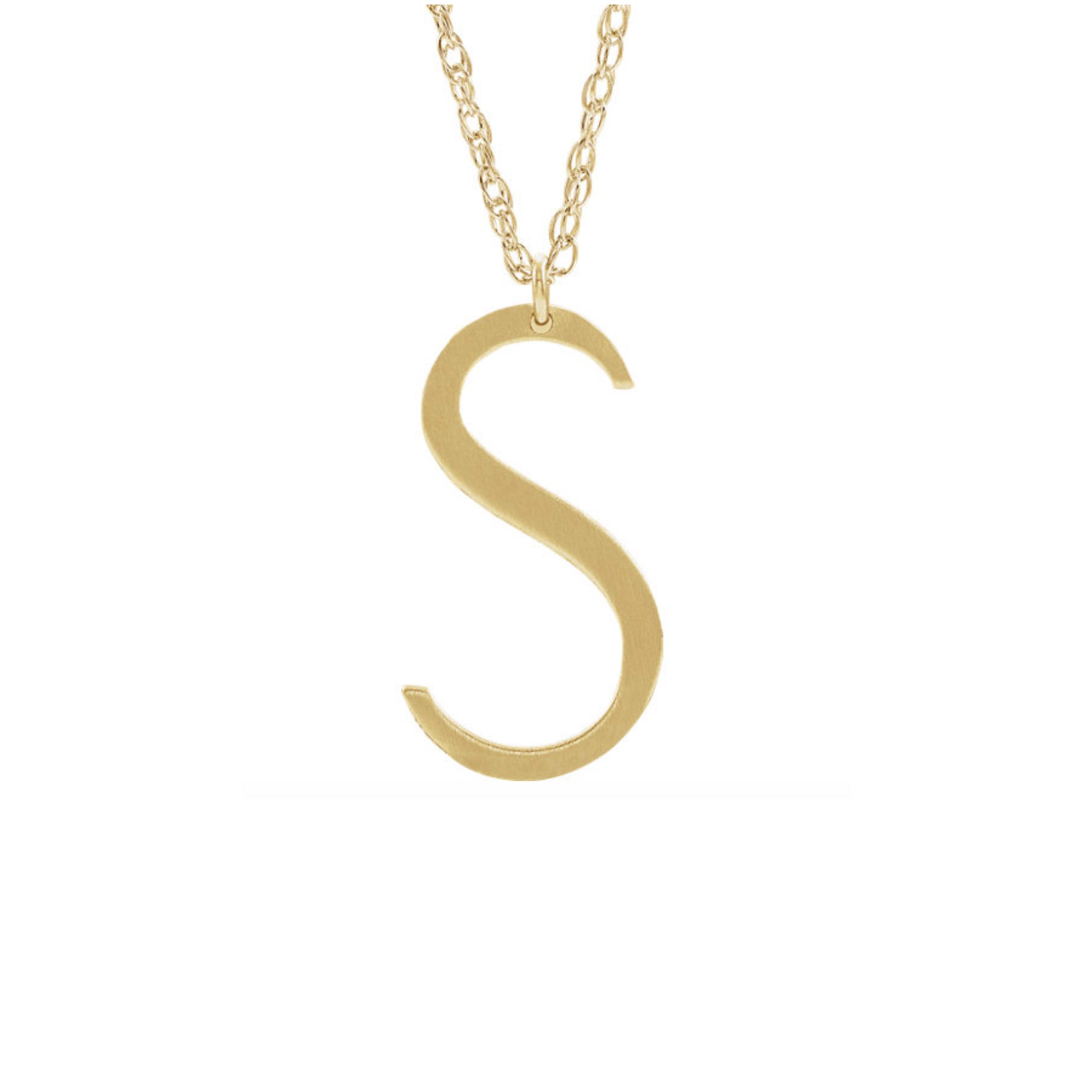 Large Initial Necklace in White, Yellow or Rose Gold - Talisman Collection Fine Jewelers