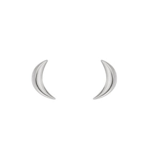 Crescent Moon Stud Earrings in Gold, Platinum or Sterling Silver - Talisman Collection Fine Jewelers