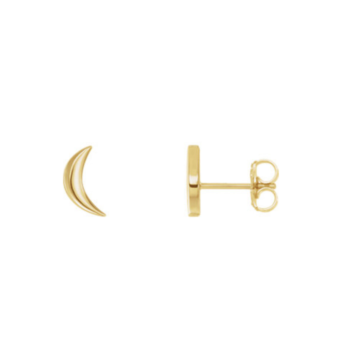 Crescent Moon Stud Earrings in Gold, Platinum or Sterling Silver - Talisman Collection Fine Jewelers