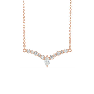 Diamond "V" Necklace in White, Yellow or Rose Gold - Talisman Collection Fine Jewelers