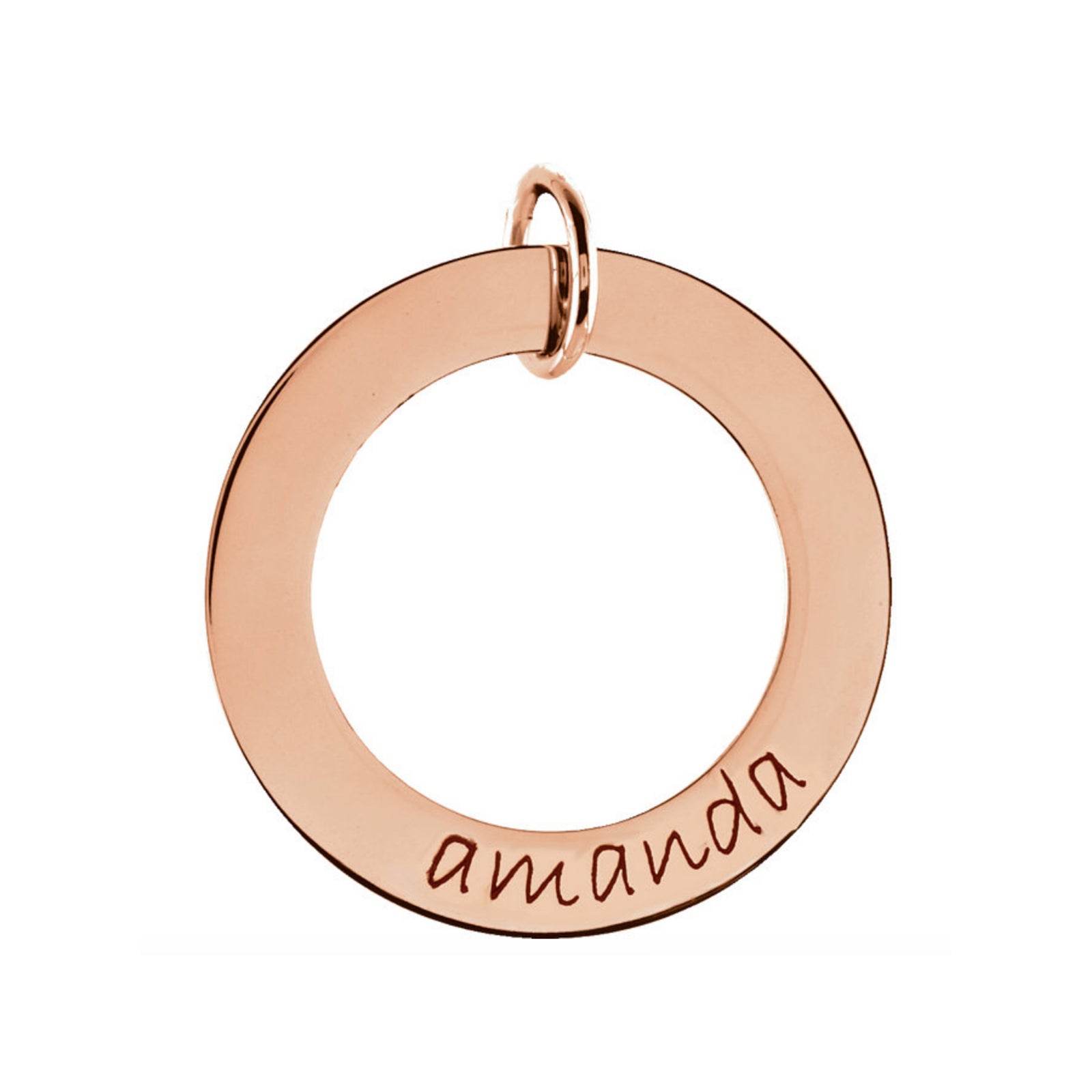 Custom Engravable Open Circle Necklace in White, Yellow or Rose Gold - Talisman Collection Fine Jewelers