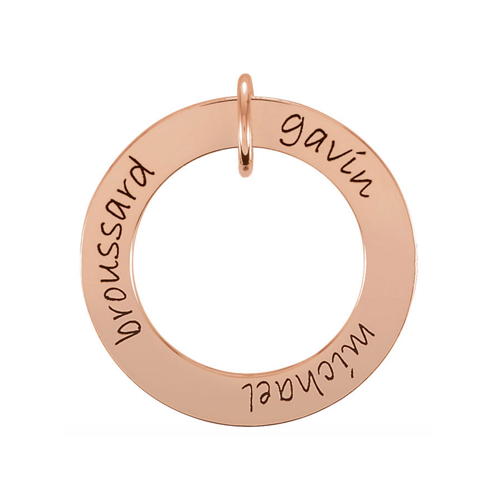 Custom Engravable Open Circle Necklace in White, Yellow or Rose Gold - Talisman Collection Fine Jewelers