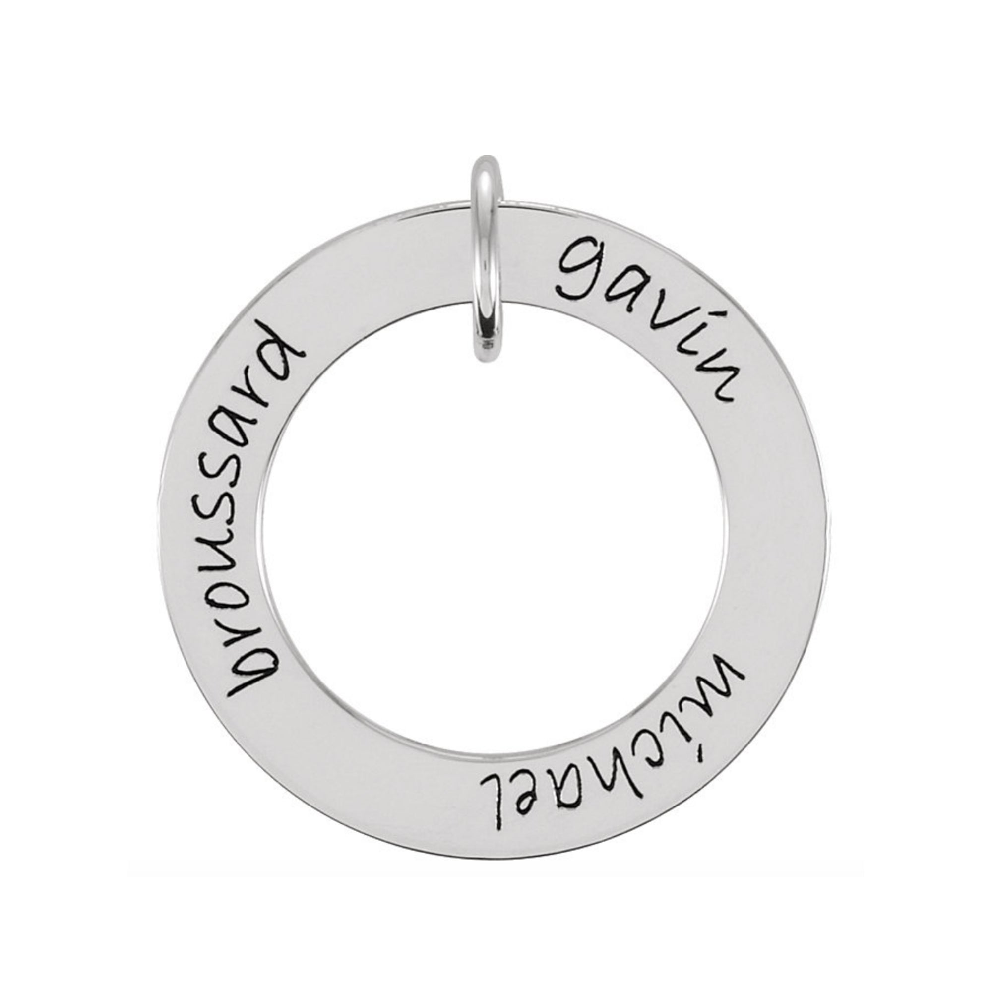 Custom Engravable Open Circle Necklace in White, Yellow or Rose Gold - Talisman Collection Fine Jewelers