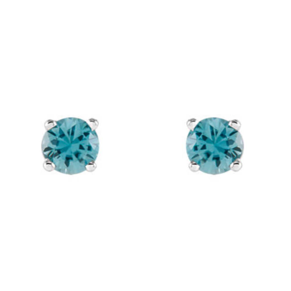 Genuine Gemstone Stud Earrings in White, Yellow or Rose Gold - Talisman Collection Fine Jewelers