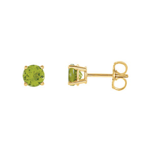 Genuine Gemstone Stud Earrings in White, Yellow or Rose Gold - Talisman Collection Fine Jewelers