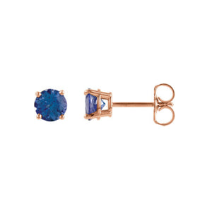 Genuine Gemstone Stud Earrings in White, Yellow or Rose Gold - Talisman Collection Fine Jewelers