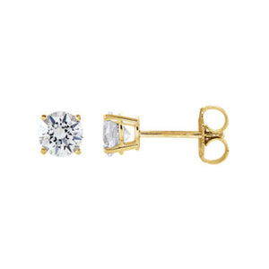 Genuine Gemstone Stud Earrings in White, Yellow or Rose Gold - Talisman Collection Fine Jewelers