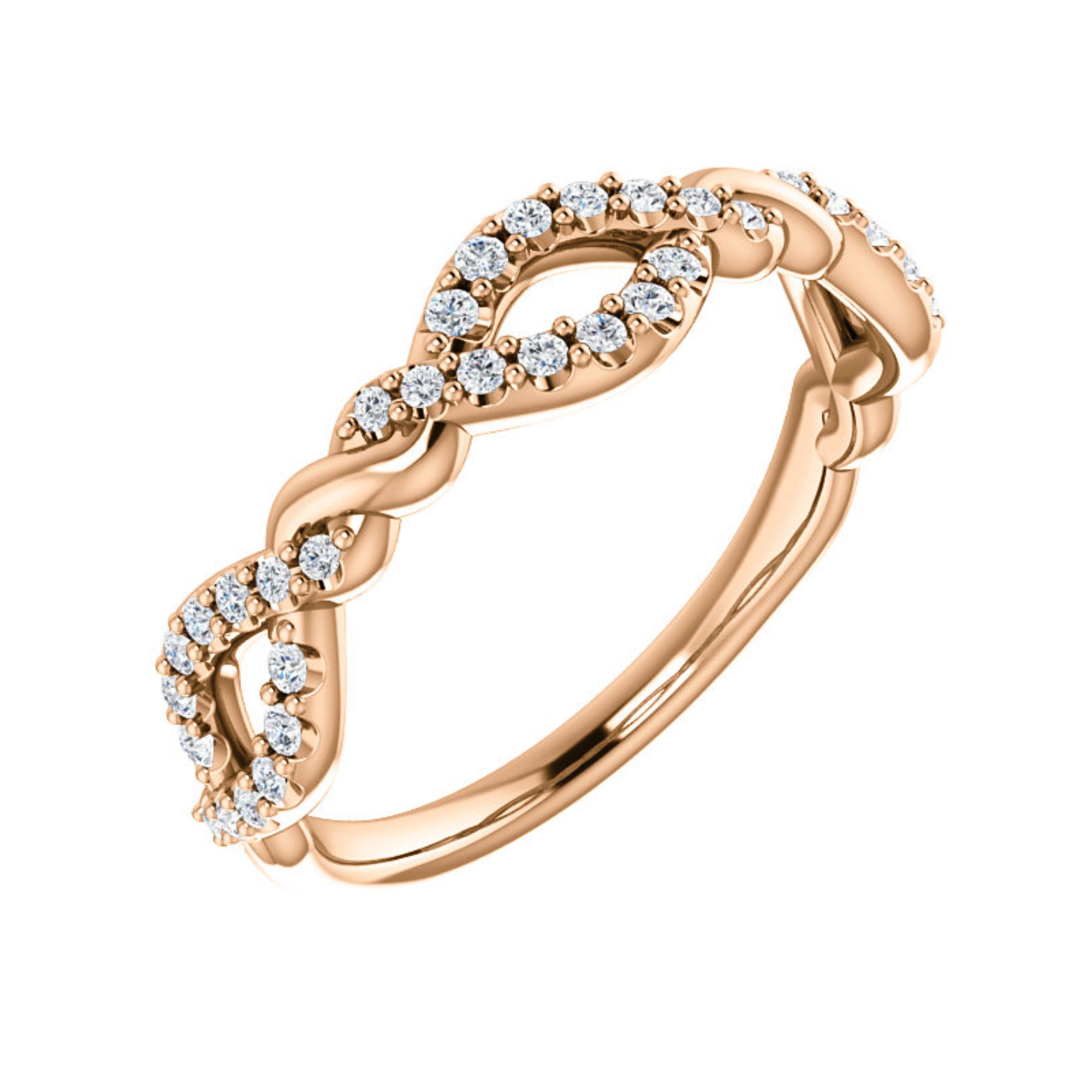 Twisted Diamond Stack Band in White, Yellow or Rose Gold - Talisman Collection Fine Jewelers