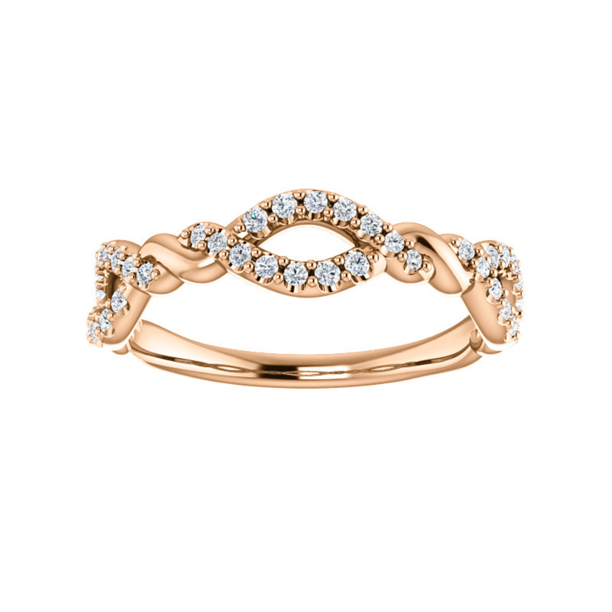 Twisted Diamond Stack Band in White, Yellow or Rose Gold - Talisman Collection Fine Jewelers