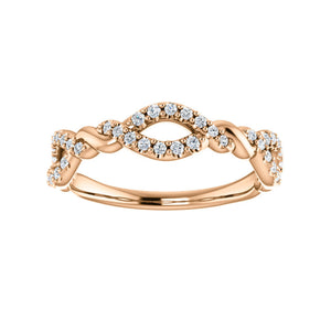 Twisted Diamond Stack Band in White, Yellow or Rose Gold - Talisman Collection Fine Jewelers