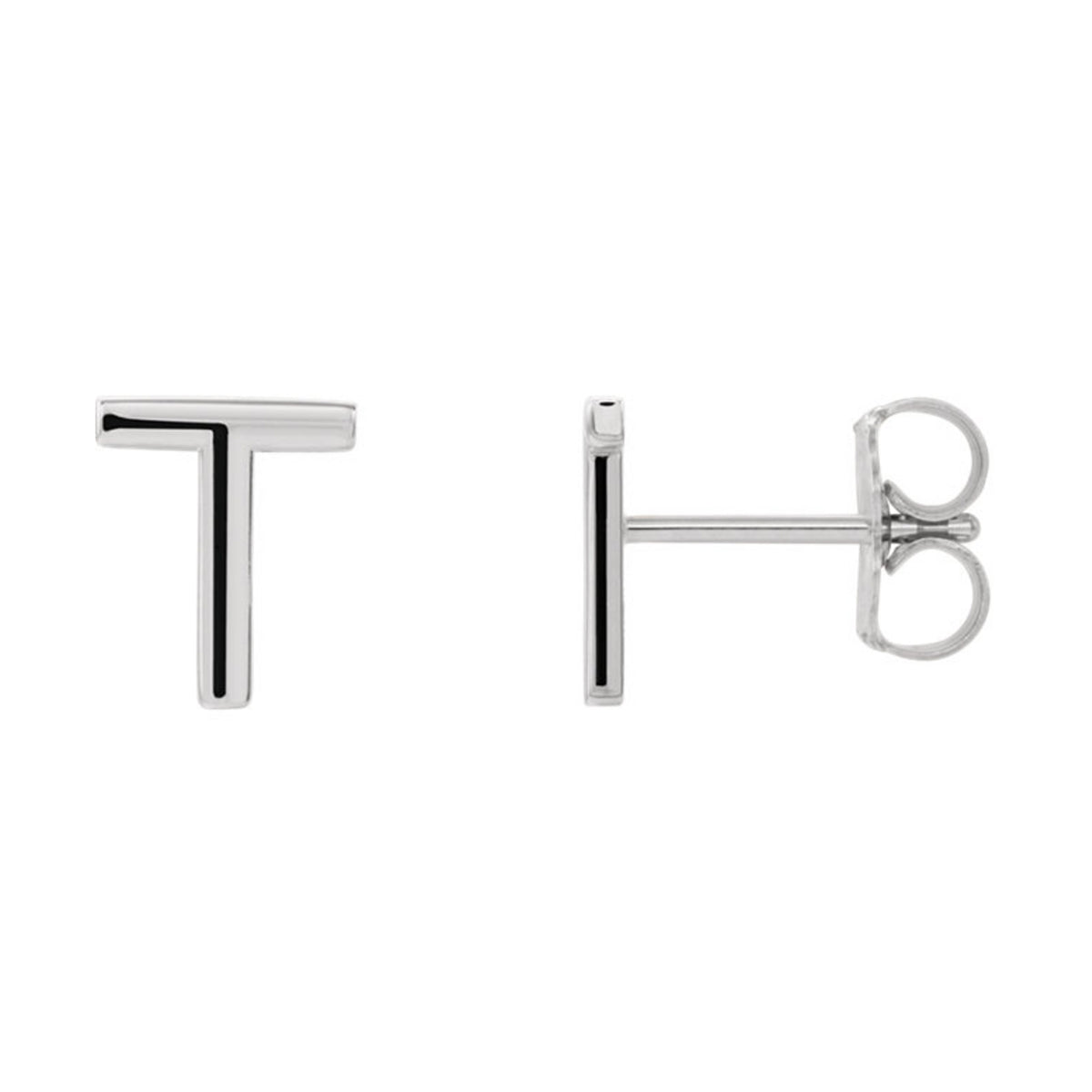 Initial Stud Earrings in White, Yellow or Rose Gold - Talisman Collection Fine Jewelers