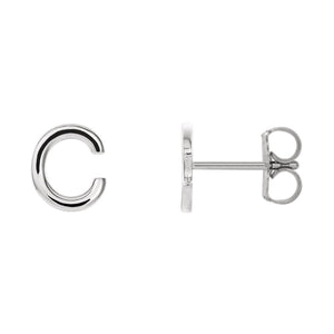 Initial Stud Earrings in White, Yellow or Rose Gold - Talisman Collection Fine Jewelers