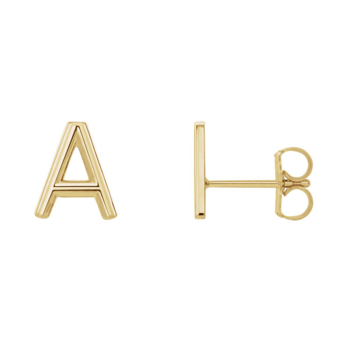 Initial Stud Earrings in White, Yellow or Rose Gold - Talisman Collection Fine Jewelers