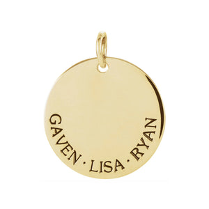 Large Engravable Disc Necklace in White, Yellow or Rose Gold - Talisman Collection Fine Jewelers