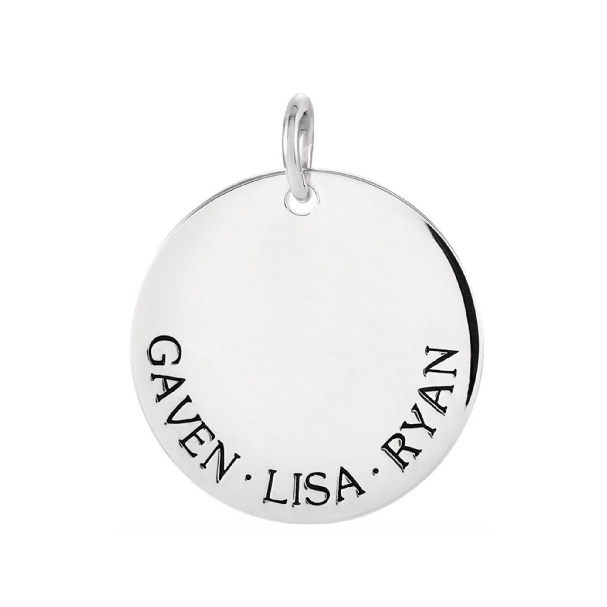 Large Engravable Disc Necklace in White, Yellow or Rose Gold - Talisman Collection Fine Jewelers